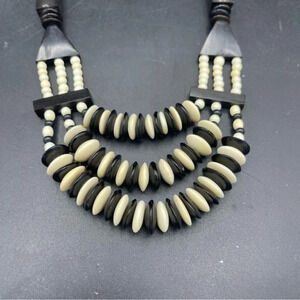 Wooden Beaded Boho Necklace‎